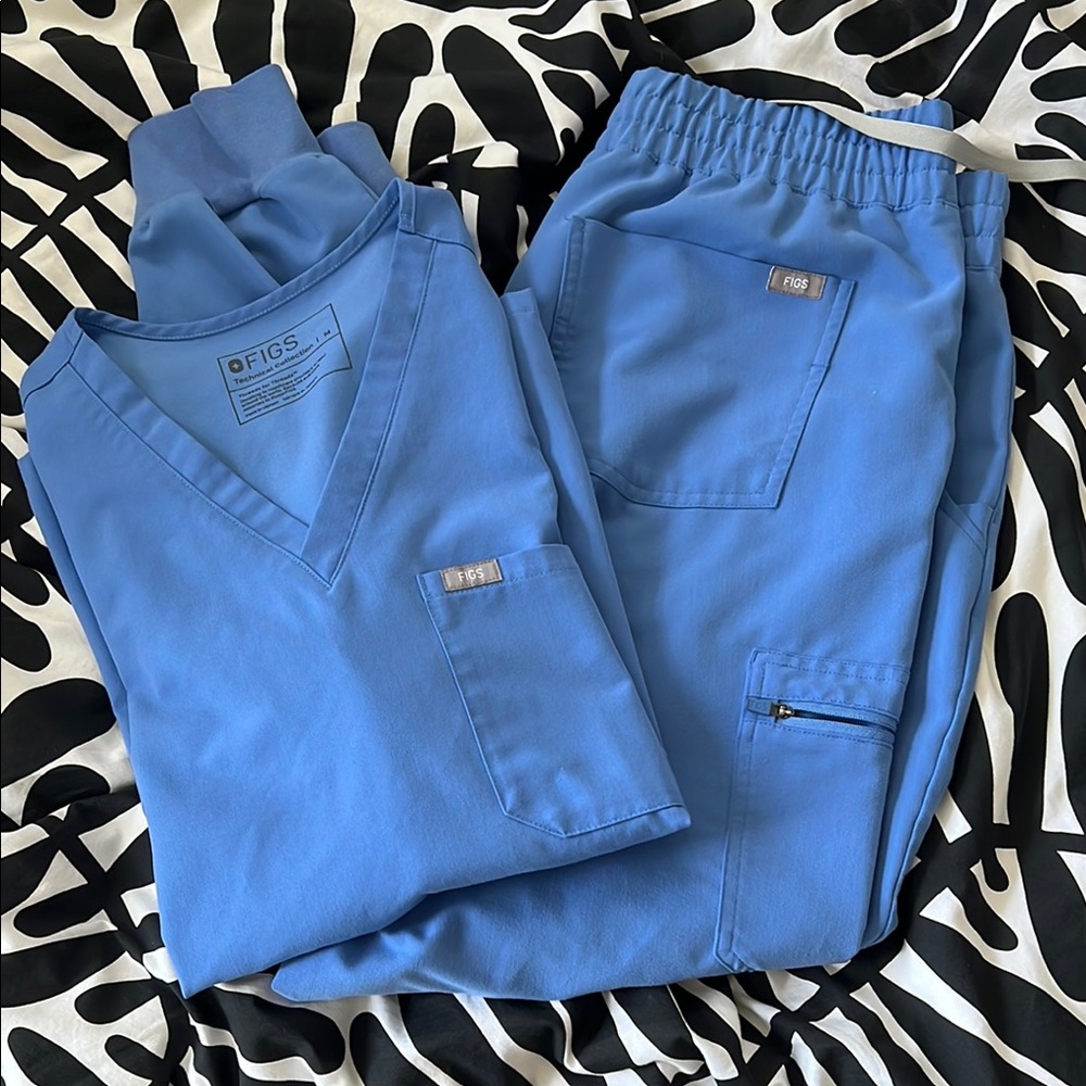 Figs Sky Blue Scrub Ensemble